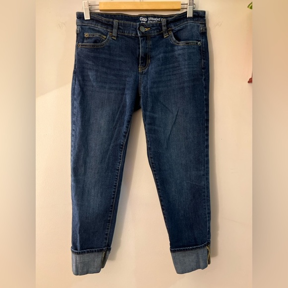 Gap Women's Dark Blue Jeans straight cuff 4/27R - Picture 1 of 5